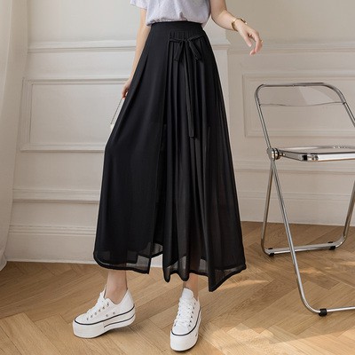 Quần voan ống rộng xếp ly thời trang hè 2021 xinh xắn cho nữ