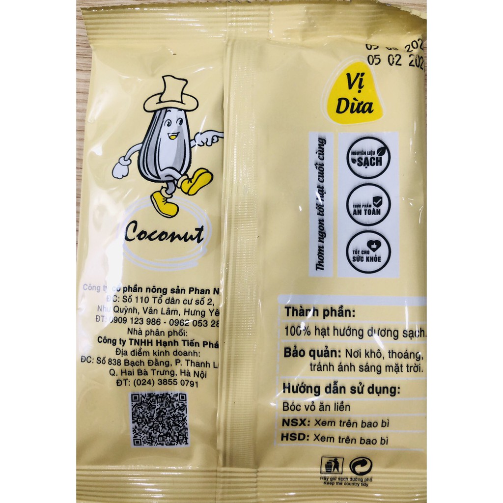 Hạt hướng dương Hạnh Tiến Phát - vị dừa (gói 50g)