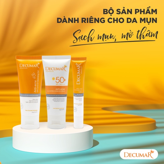Gel rửa mặt giảm nhờn cho da mụn Decumar 100g – Giúp làm sạch sâu, sáng da, giữ ẩm cho da