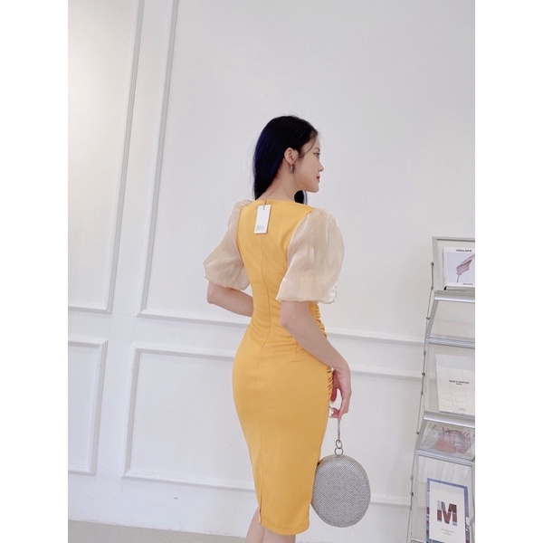 Đầm thiết kế tay bồng, dáng ôm body trẻ trung, lịch sự, công sở | BigBuy360 - bigbuy360.vn