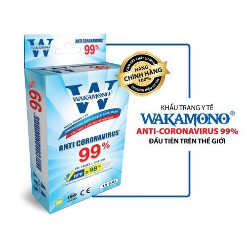 KHẨU TRANG Y TẾ WAKAMONO – (4 Lớp, Hộp 10 Cái) - TIÊU CHUẨN XUẤT KHẨU EU - WAKAMONO001