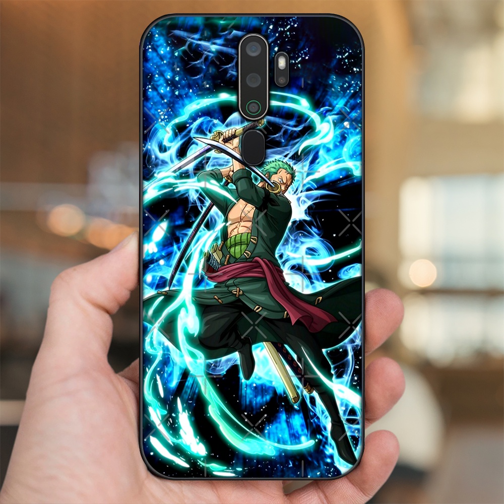 Ốp lưng Oppo A5 2020, A9 2020 viền đen in hình Zoro One Piece
