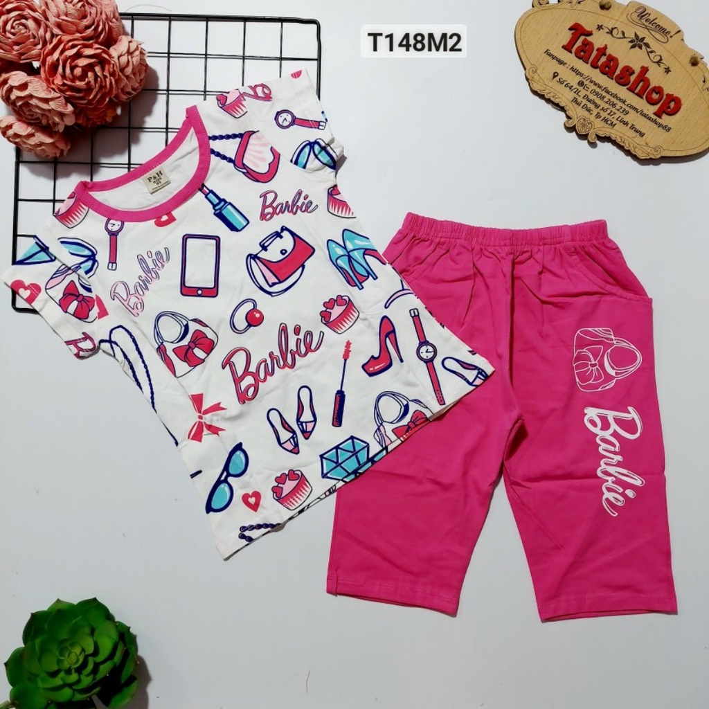 [20 33KG] Bộ ngố bé gái mặc nhà chất cotton chính phẩm size đại T148