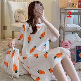 Đầm Dáng Suông ❤️ FREESHIP ❤️ Đầm thun họa tiết hoạt hình siêu CUTE TẶNG KÈM TÚI CUỘN❤️ | BigBuy360 - bigbuy360.vn