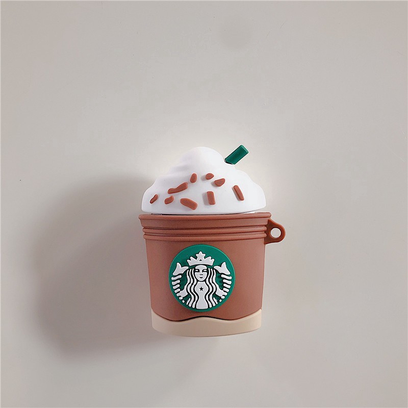 Vỏ bọc silicone mềm bảo vệ hộp đựng tai nghe Airpods Pro 1/2 chống va chạm hình ly cà phê Starbucks