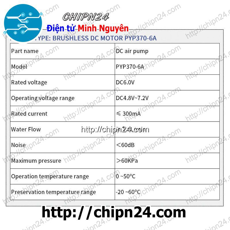 [1 CÁI] (H133) Máy bơm Khí Oxy, Máy bơm Huyết áp 6VDC 370