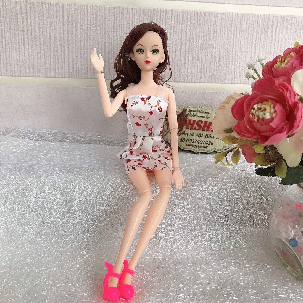 Búp Bê Barbie 30cm Mắt Vẽ Tặng kèm váy và giày