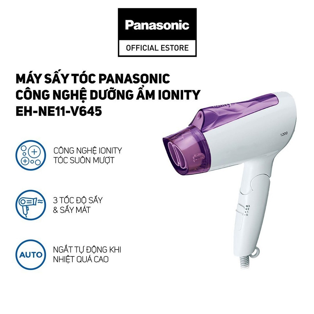 Máy sấy tóc Panasonic công nghệ dưỡng ẩm Ionity EH-NE11-V645 - Hàng chính hãng - Trắng