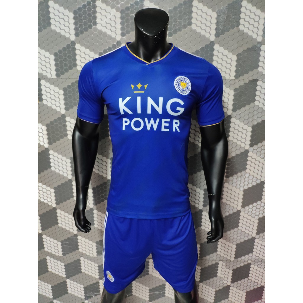 Quần áo đá bóng ngắn tay Leicester xanh sân nhà 2018-2019Hàng Việt Nam chất lượng cao