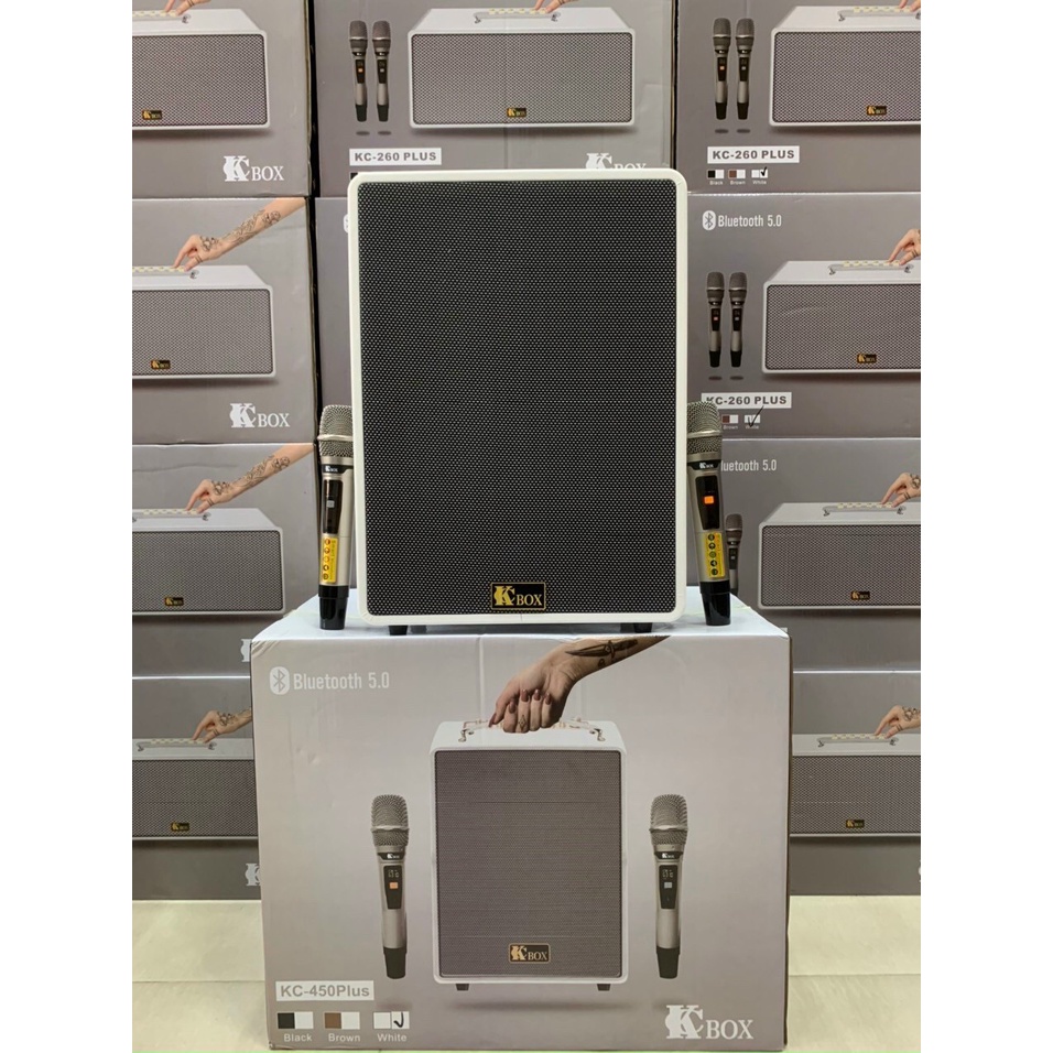 Loa Kéo Karaoke Kcbox KC 450 PLus – Loa Xách Tay Chính Hãng KCBOX Cao Cấp Đủ 3 Màu Nâu, Đen, Trắng