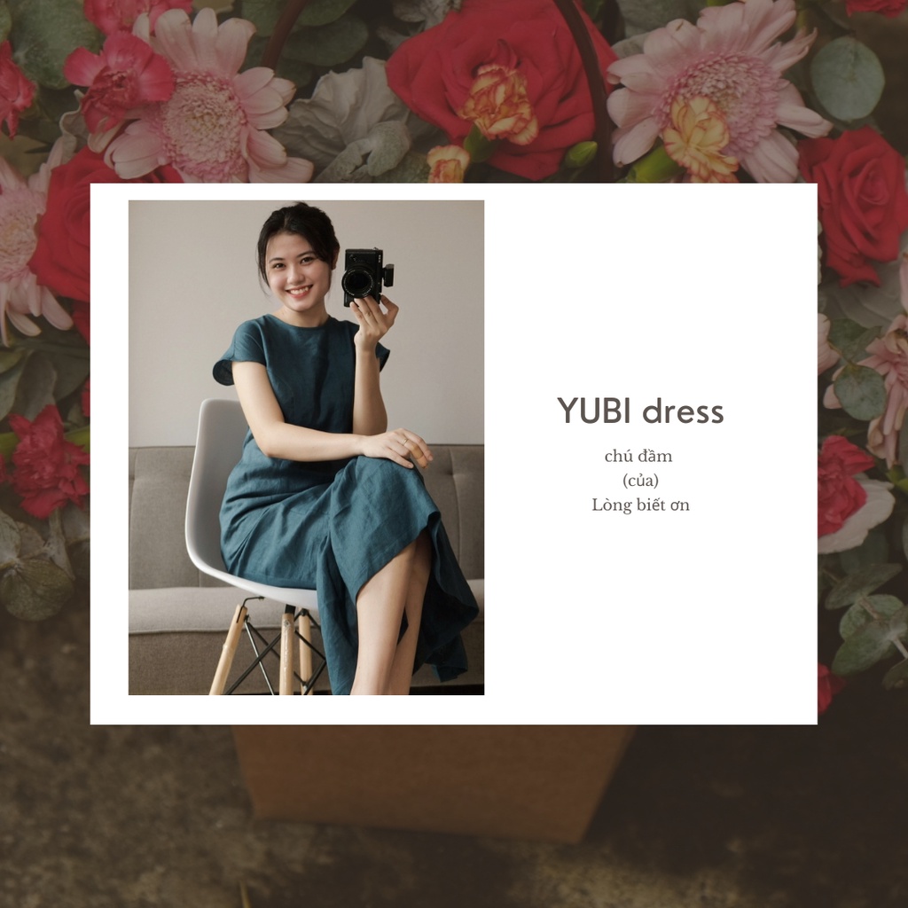 Đầm linen 100% dáng đuôi cá | YUBI DRESS | CHAMU LINEN