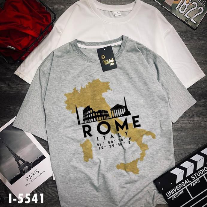 Áo Thun Nam Tay Ngắn UNISEX vải Cotton dày mịn OVERSIZE in chữ Chữ ROME TDTTN_I5541 ATGRD