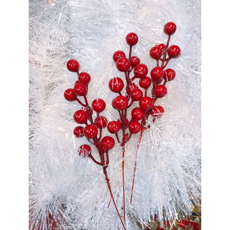 Cành quả cherry xốp trang trí bó hoa, vòng nguyệt quế - HN5