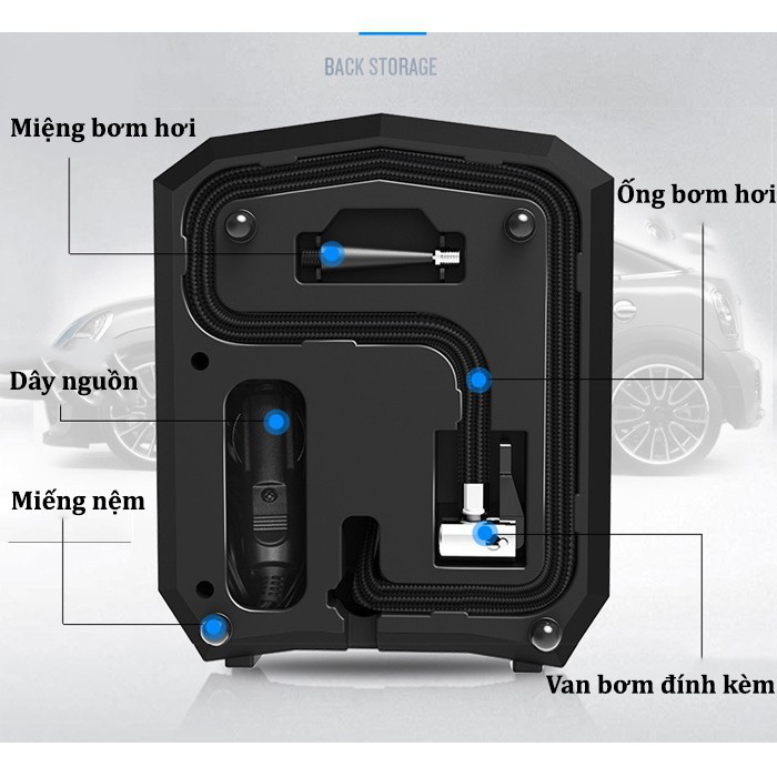 Bơm Ô Tô Tự Ngắt - Bơm Lốp Ô Tô Aikesi – Bơm Xe Hơi Xe Máy Đồng Hồ Điện Tử Tự Ngắt Thông Minh, Bảo Hành 12 Tháng