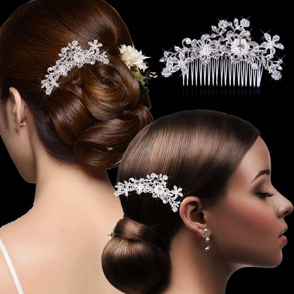 Lược Cài Tóc Hình Hoa Đính Ngọc Trai Nhân Tạo Dành Cho Cô Dâu