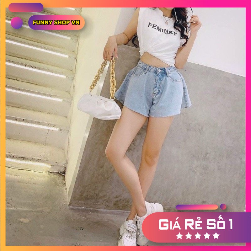 Quần Short Jean Giả Váy Dáng Xòe Full Size V036