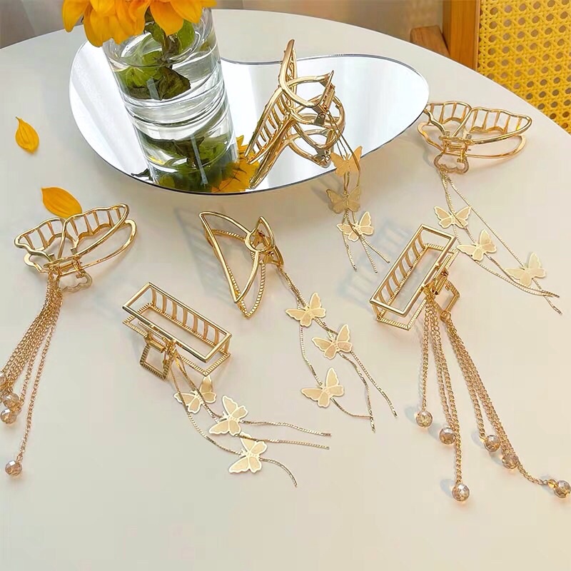 18 Mẫu Kẹp Tóc Càng Cua Kim Loại Hàn Quốc Dây Xích Ngọc Sang Chảnh Phụ Kiện Tóc Xinh Mainia Shop