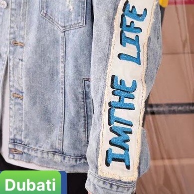 ÁO KHOÁC JEAN CHẤT BÒ NAM UNISEX CHỮ STRANGE PHONG CÁCH HÀN QUỐC TRẺ TRUNG- DUBATI FASHION