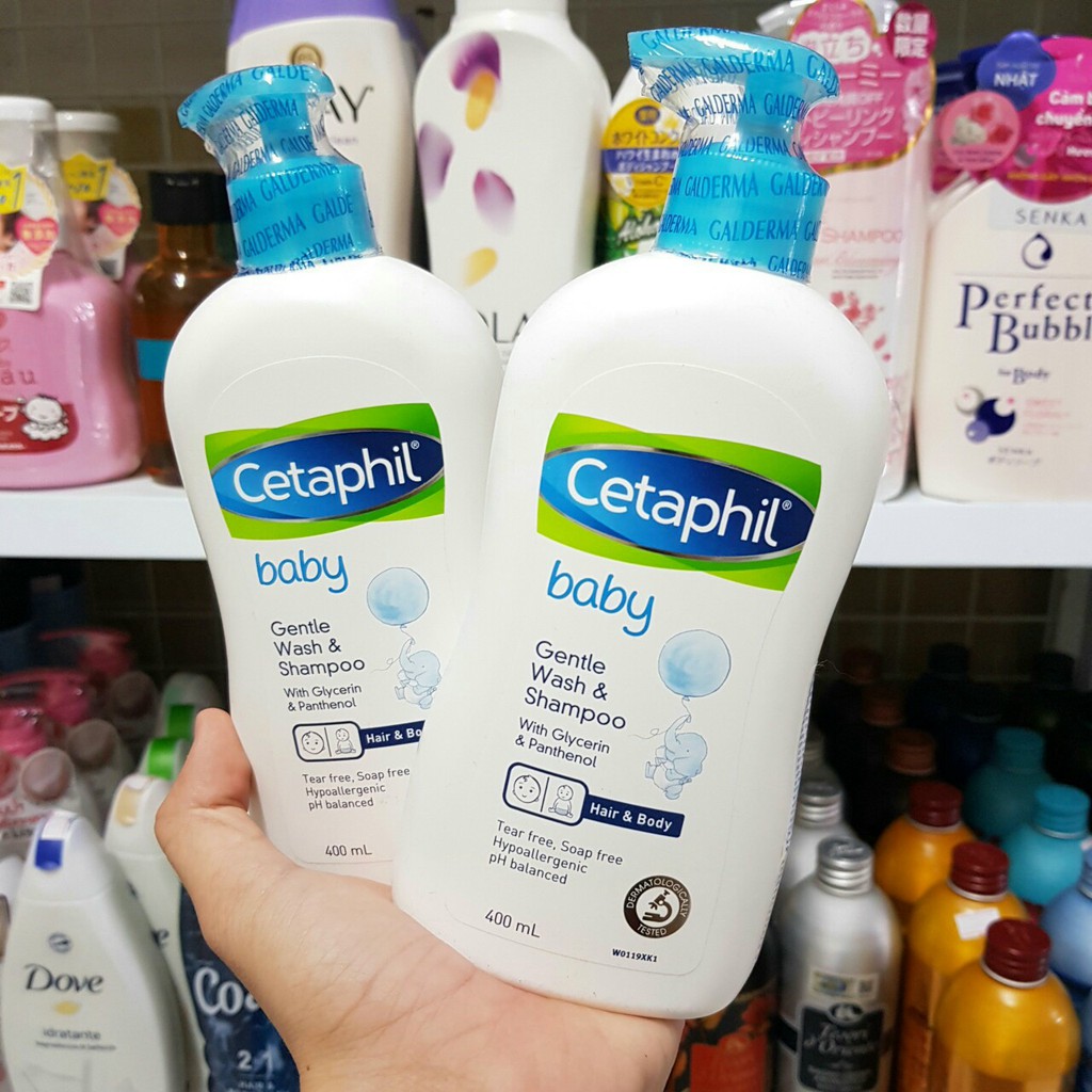 chai tắm gội Cetaphil baby gentle wash & shampoo with organic calendula 400ml