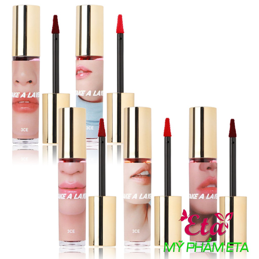 Son kem 3CE Hàn Quốc TAKE A LAYER Tinted Water Tint lì môi, nhẹ môi 5.2g