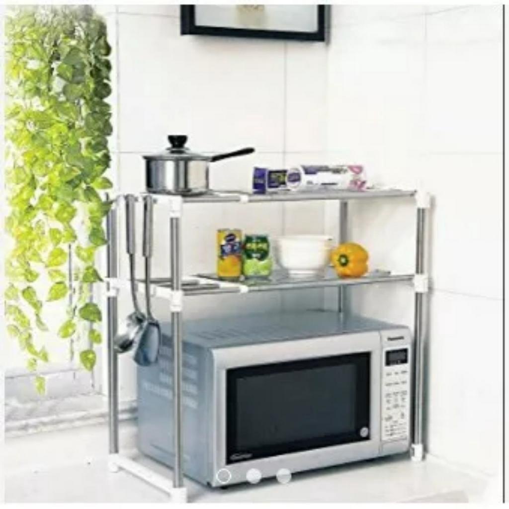 Kệ Lò Vi Sóng 2 Tầng - Chất liệu inoX nhỏ gọn