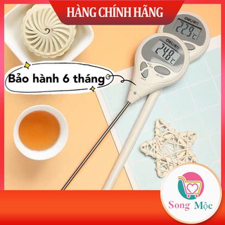 Nhiệt kế điện tử đa năng Deli đo nhiệt độ sữa, nước, thực phẩm, chất lỏng, bấm giờ, gấp gọn chất liệu an toàn