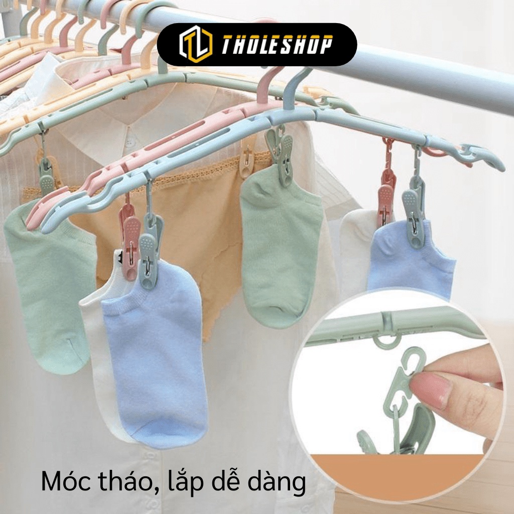 GIÁ SỈ Móc treo đồ xếp gọn, móc treo quần áo tả trẻ em tiện lợi 7079