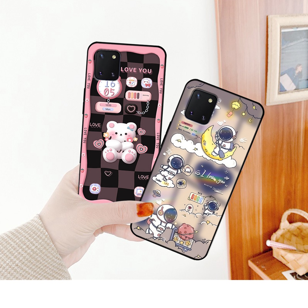Ốp lưng Samsung Note 10 Lite hình gấu, vũ trụ ngân hà chibi. ốp chống sốc bền đẹp