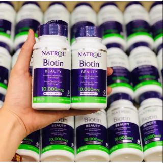 Natrol Biotin 10000 mcg hỗ trợ mọc tóc, giúp móng chắc khỏe của Mỹ (mẫu mới nhất)