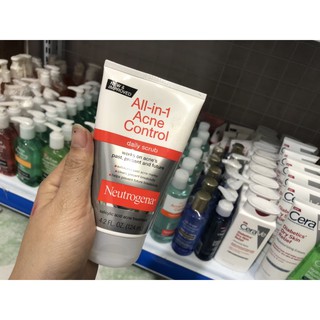 Sữa Rửa Mặt Trị Mụn Neutrogena Siêu Tốc All-in-1 Acne Control Daily Scrub