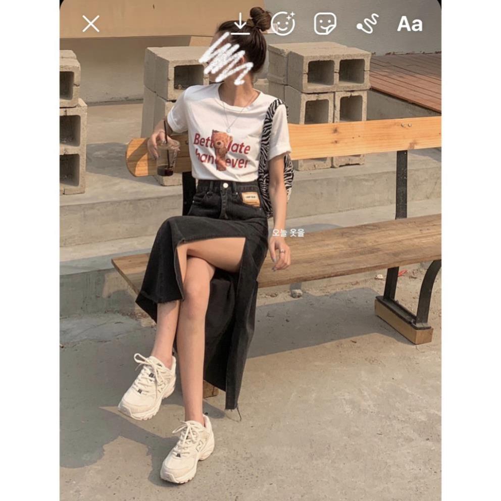 Yena Chân Váy Denim Lưng Cao Xẻ Tà Quyến Rũ Cho Nữ | BigBuy360 - bigbuy360.vn