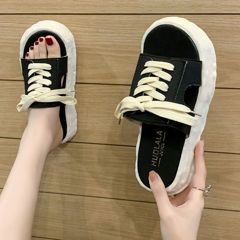 Giày Sandal Đế Dày Size Lớn Phong Cách Pháp Thời Trang