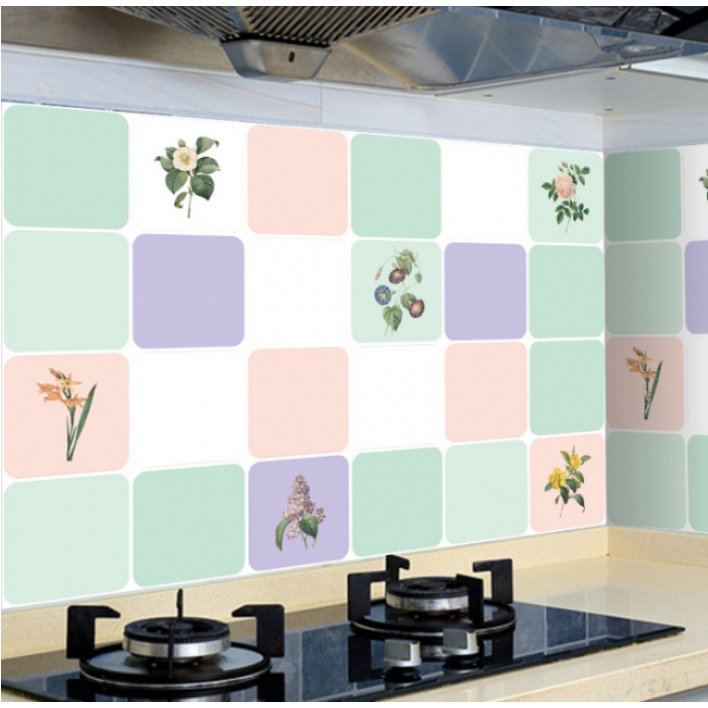 Decal tráng nhôm dán bếp HOA LY VÀNG khổ 60cm có keo sẵn - giá bán 1 mét