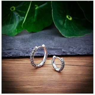 Bông tai Khuyên tai titan vòng tròn Chrome heart thép không gỉ