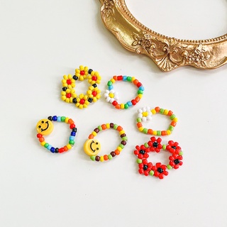 Nhẫn hạt cườm beaded daisy rings hanmade | onmyway accessories