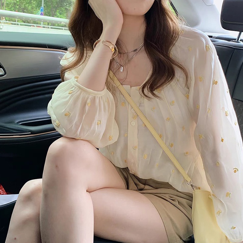 Áo Sơ Mi Voan Hoa Thời Trang Mùa Hè Pháp Dành Cho Nữ 2022