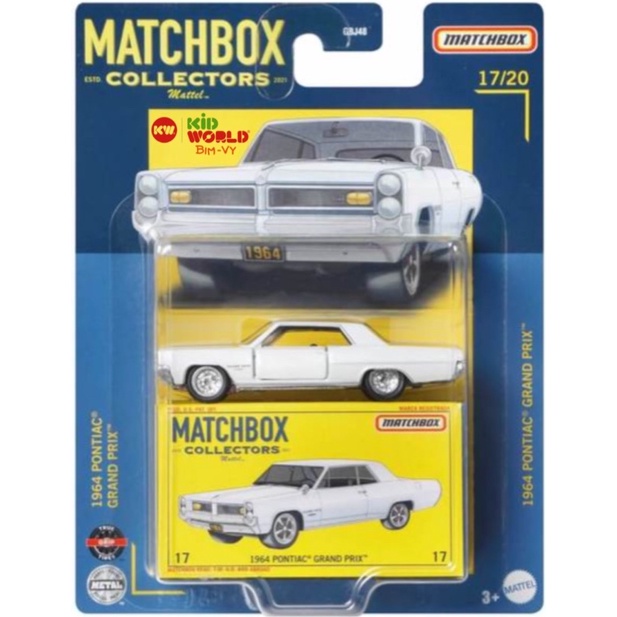 Xe mô hình Matchbox Collectors Series 1964 Pontiac Grand Prix GRK33, bánh cao su.