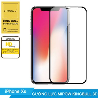 Kính cường lực Mipow Kingbull 3D iPhone X , XS - Hàng chính hãng