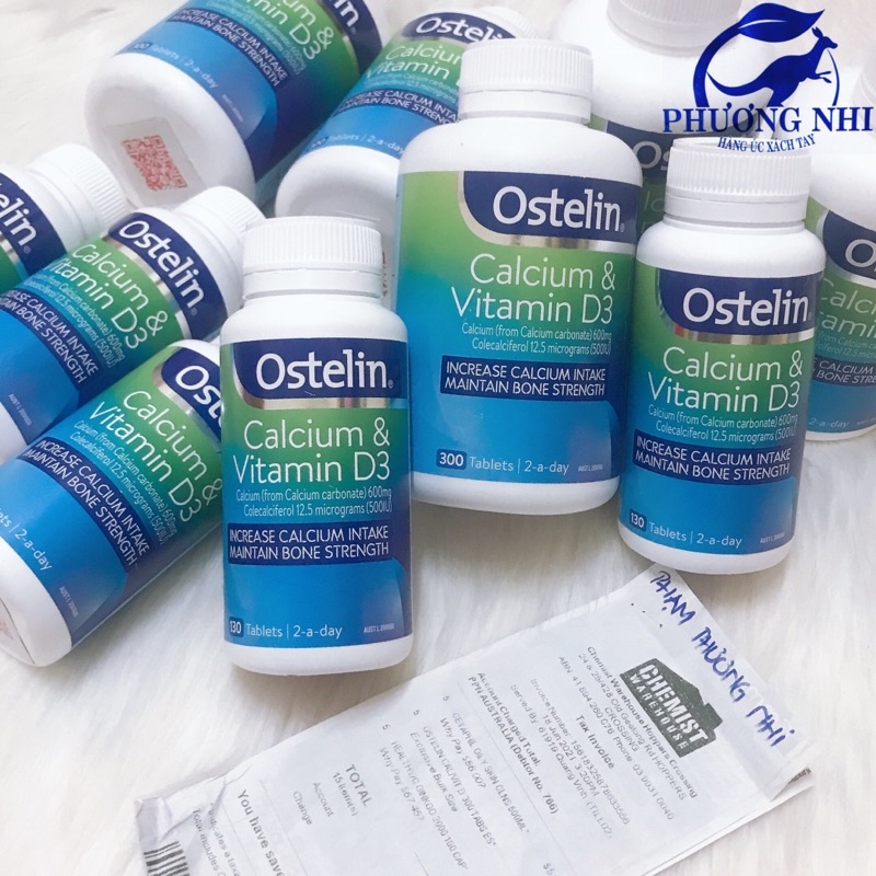 BILL MUA TẠI ÚC CHUẨN AIR - VIÊN UỐNG BỔ SUNG CANXI OSTELIN CALCIUM & VITAMIN D3