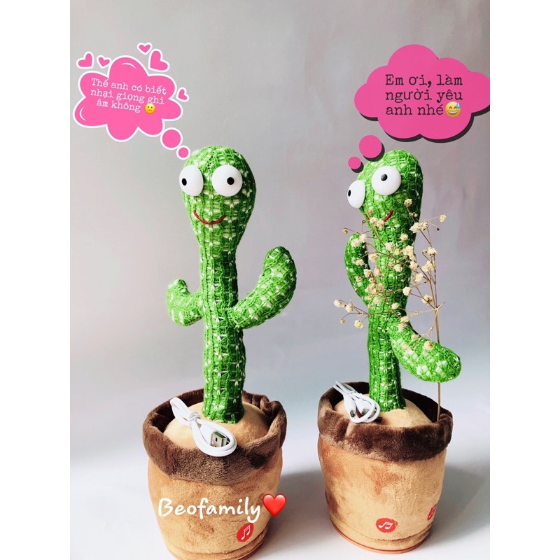 🌵Xương Rồng Nhảy Múa, Phát triển kĩ năng, Ghi Âm, Nhại Giọng,120 Bài Hát,Sạc Cổng USB - BEOFAMILY