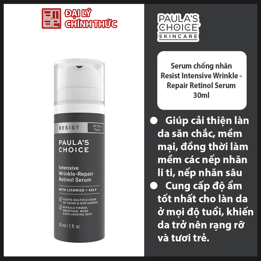 Tinh chất chống lão hóa và làm mờ nếp nhăn Paula's Choice Resist Intensive Wrinkle - Repair 0.1 Retinol Serum 30ml M7710