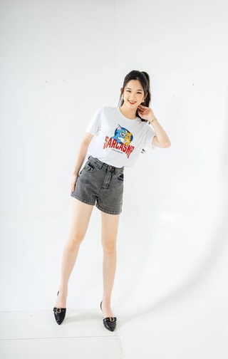 Quần short jean mài ghi