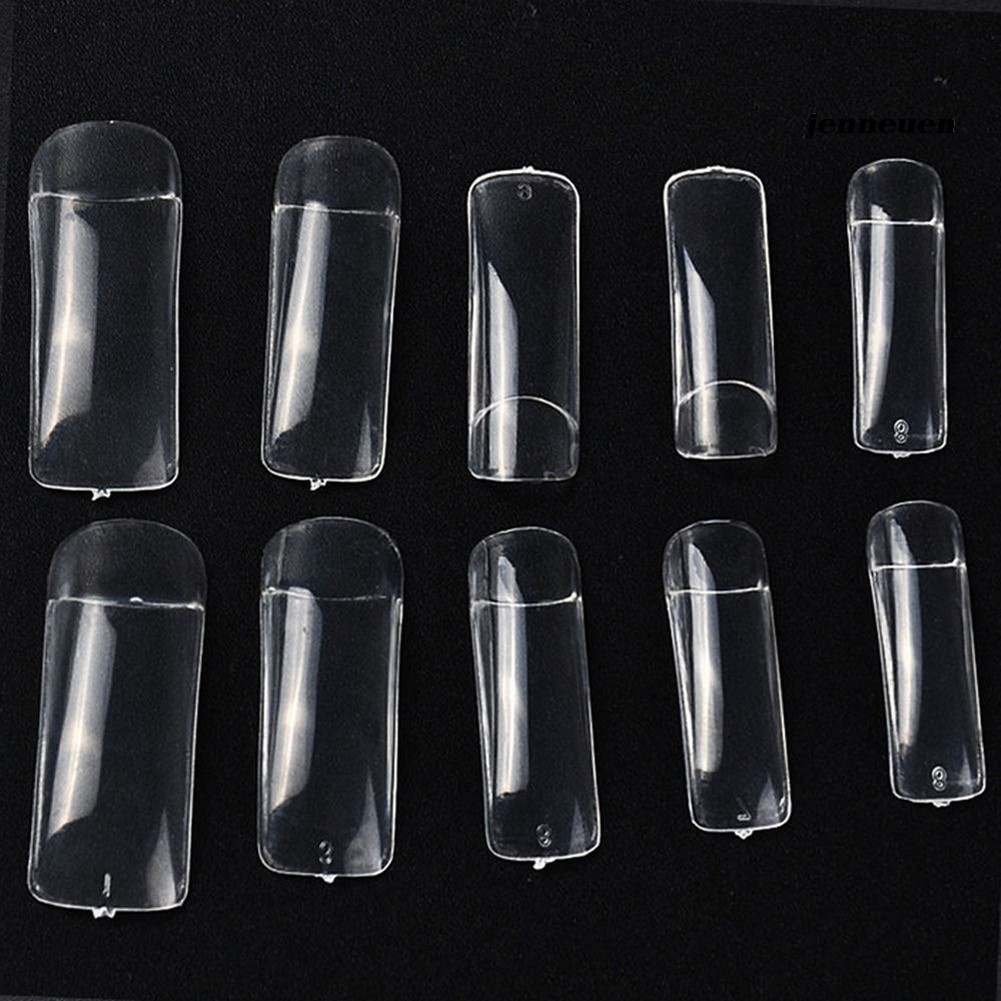 [Hàng mới về] Set 500 móng giả acrylic màu trắng/trong suốt