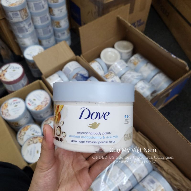 NHẬP MỸ -  TẨY DA CHẾT BODY DOVE 298G ORDER WALMART USA