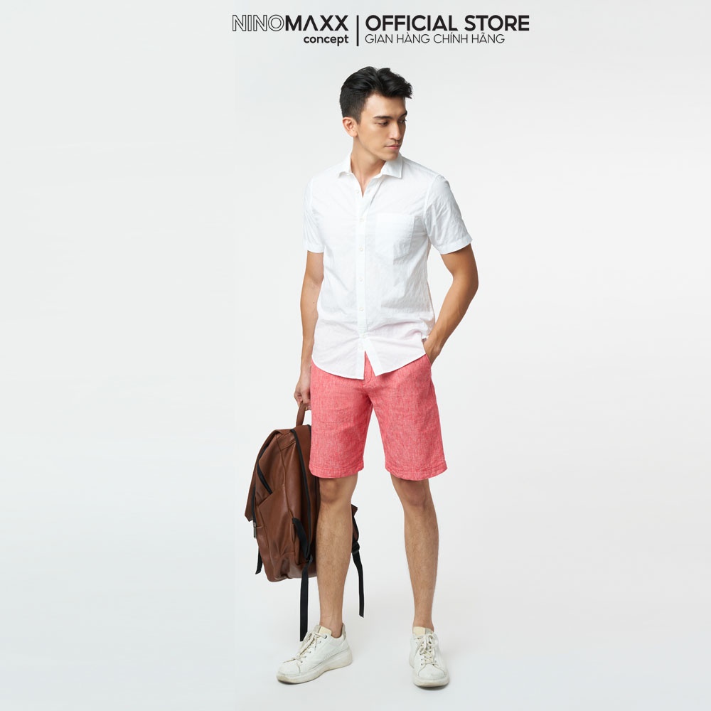 NINOMAXX Áo sơ mi Basic Nam tay ngắn chất cotton 2101008