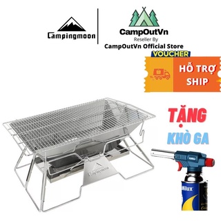 Bếp nướng cắm trại campingmoon MT3 campoutvn bếp campingmoon cắm trại du lịch bếp than nướng inox A014