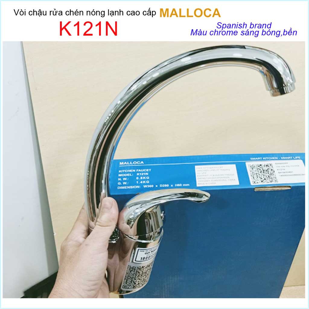 Xả kho Vòi chậu Malloca K121N, vòi chậu chén nóng lạnh Malloca giá tốt, chất lượng tốt