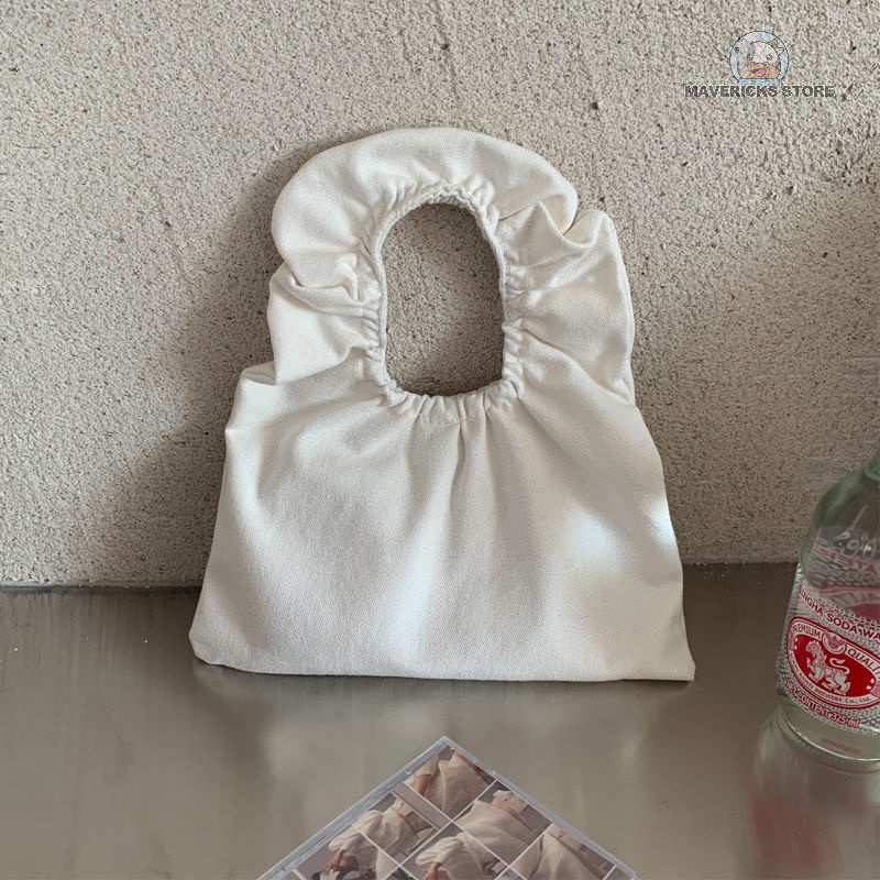 Túi canvas mini phối bèo nhún xinh xắn thời trang