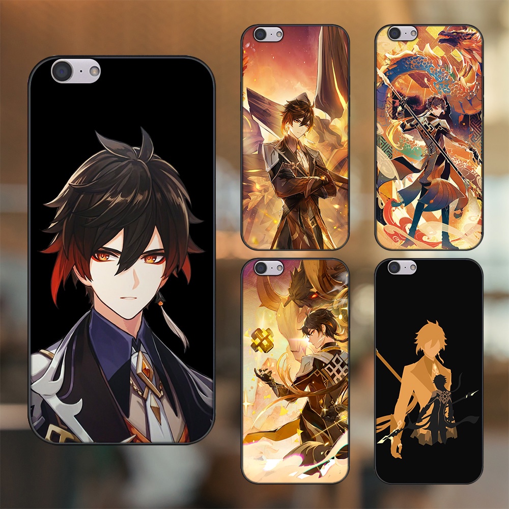 Ốp lưng Oppo A39, F3 Lite viền đen in hình Zhongli Genshin Impact