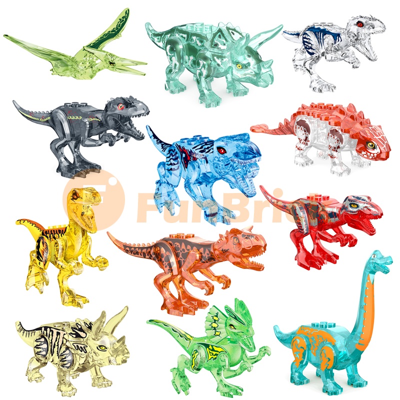 [Funbrick] Mới Đồ Chơi Mô Hình Khủng Long Jurassic World Triceratops Tyrannosaurus Rex Triceratops Để Bàn Trang Trí